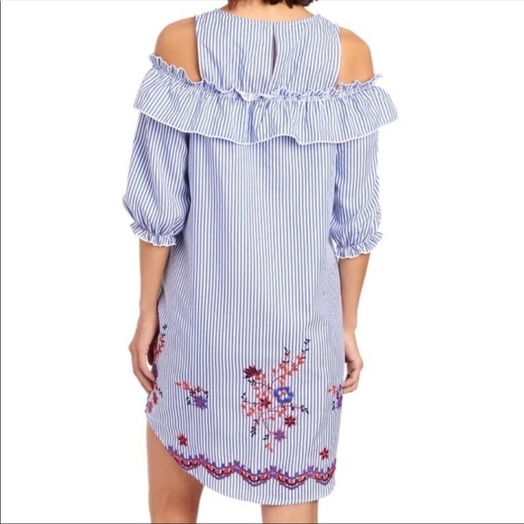 V BY VIOLET WEEKEND Striped Embroidered Dress XL - Picture 3 of 6